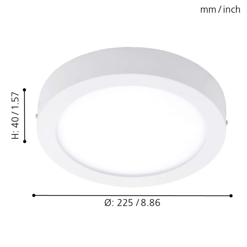 Eglo 78201 - FUEVA LED laelamp, 16,5 W, 230 V, läbimõõt 22,5 cm