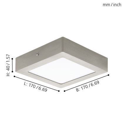 Eglo 78215 - LED laevalgusti FUEVA LED/10,9W/230V 17x17 cm mattkroom