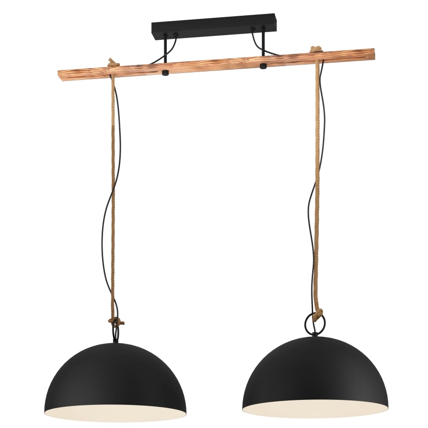Eglo 78444 - Lühter HODSOLL 2xE27/40W/230V must/pruun