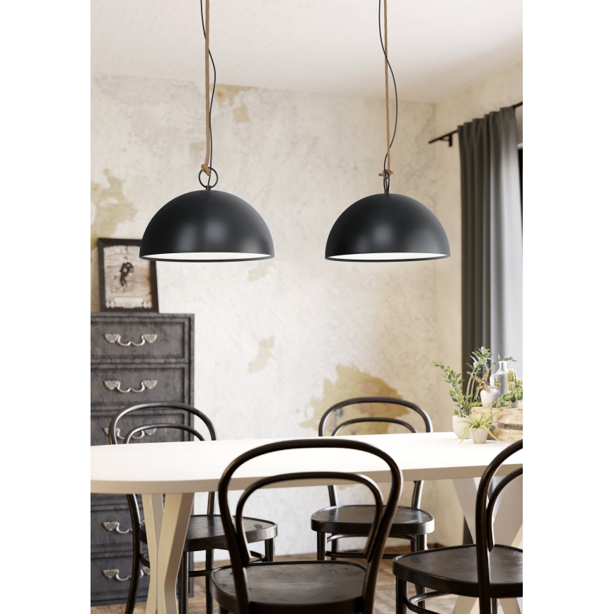 Eglo 78444 - Lühter HODSOLL 2xE27/40W/230V must/pruun