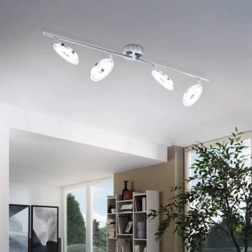 Eglo 78684 - LED-suunavalgusti DORNES 4xLED/4,5W/230V läikiv kroom