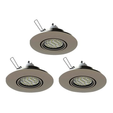 Eglo 78705 - KOMPLEKT 3x LED Süvistatav valgusti PENETO 1xGU10/3,3W/230V matt kroom
