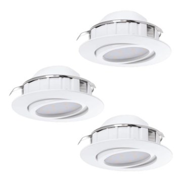 Eglo 78755 - KOMPLEKT 3x LED Süvistatav valgusti PINEDA LED/6W/230V 3000K valge