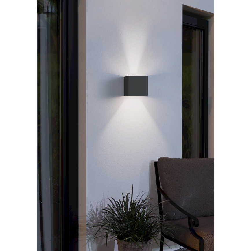 Eglo 79215 - LED Väli seinavalgusti CALPINO 2xLED/3,3W/230V 3000K IP54 must