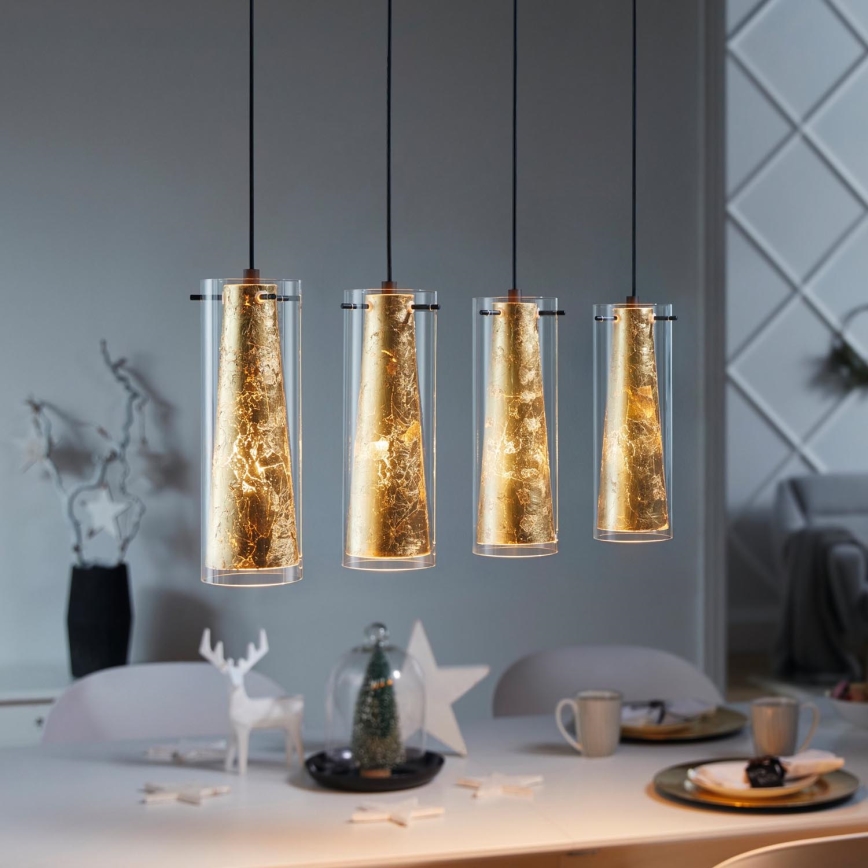Eglo 79344 - Lühter PINTO GOLD 4xE27/40W/230V kuldne