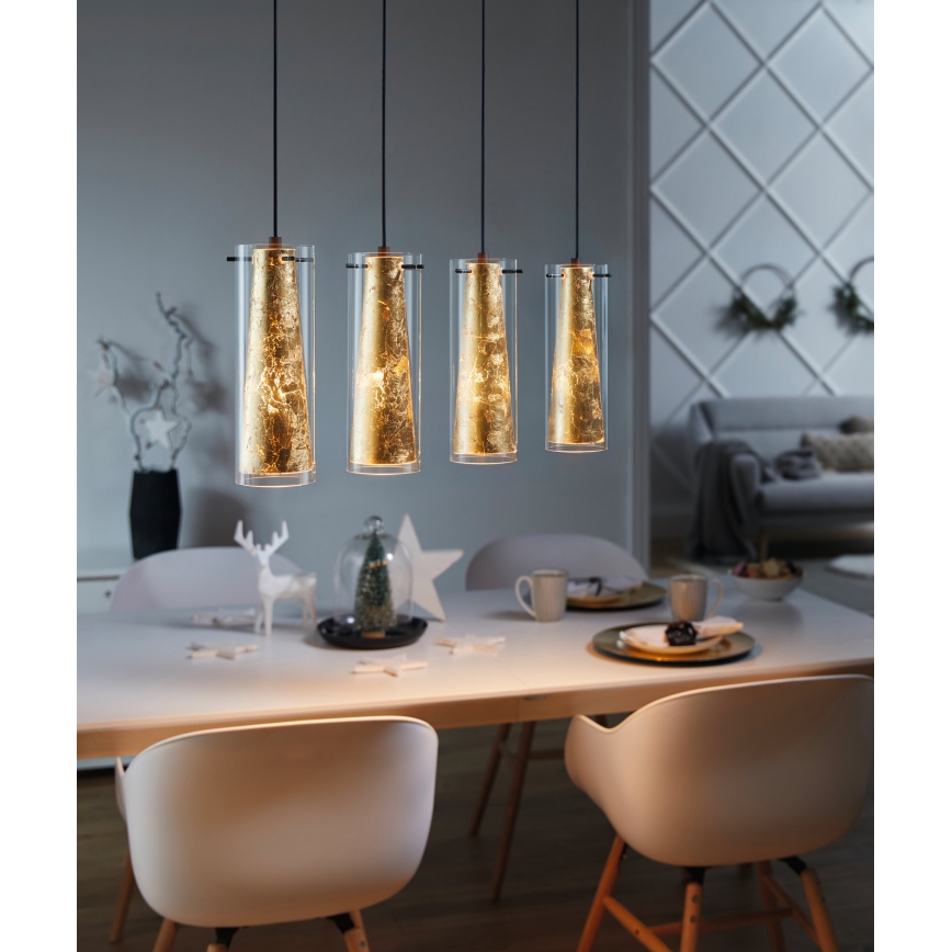 Eglo 79344 - Lühter PINTO GOLD 4xE27/40W/230V kuldne