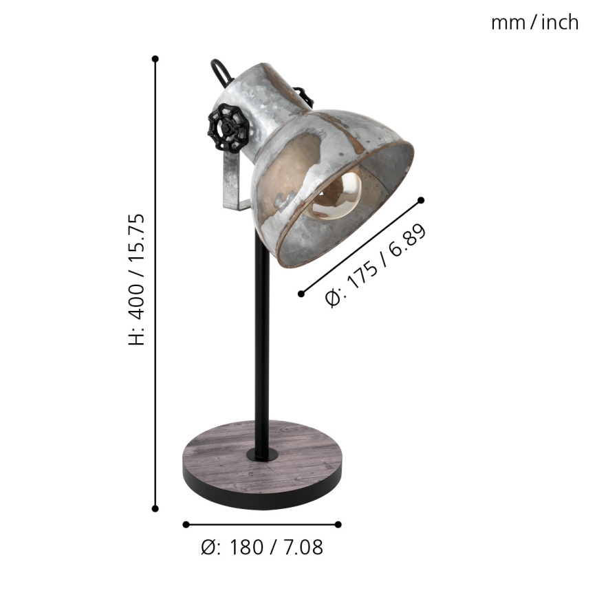 Eglo 79365 - Laualamp BARNSTAPLE 1xE27/40W/230V