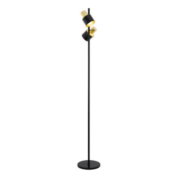 Eglo 79376 - Põrandalamp FIUMARA 2xE27/60W/230V must/kuldne