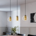 Eglo 79461 - Ripplühter kaablil BOLSANO 3xE27/28W/230V kuldne/must