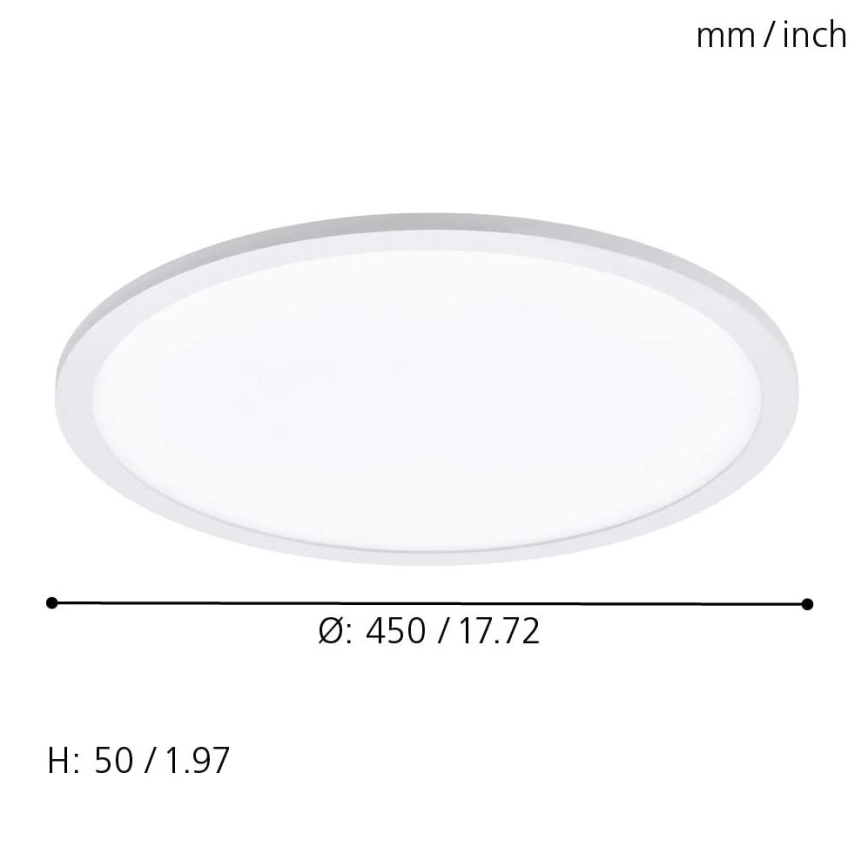 Eglo 79469 - LED Hämardatav laevalgusti POZZALLO LED/21W/230V 2700-6500K valge + kaugjuhtimispult