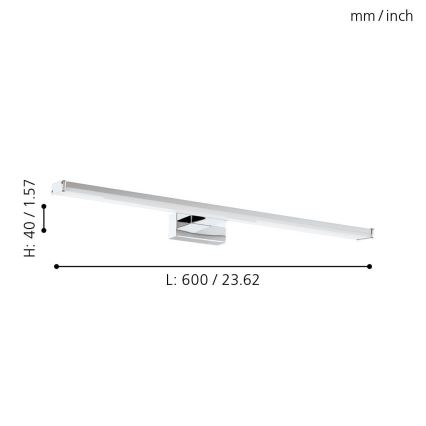 Eglo 79533 - LED Peeglivalgustus vannituppa SARNOR LED/11W/230V 60 cm IP44 läikiv kroom