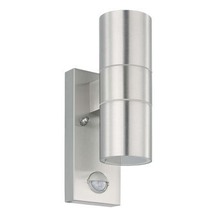 Eglo 79594- LED Väli seinavalgusti koos anduriga ARAPONGAS 2xGU10/2,8W/230V IP44 matt kroom