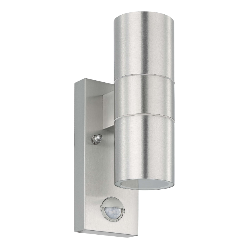 Eglo 79594- LED Väli seinavalgusti koos anduriga ARAPONGAS 2xGU10/2,8W/230V IP44 matt kroom