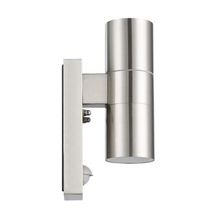 Eglo 79594- LED Väli seinavalgusti koos anduriga ARAPONGAS 2xGU10/2,8W/230V IP44 matt kroom