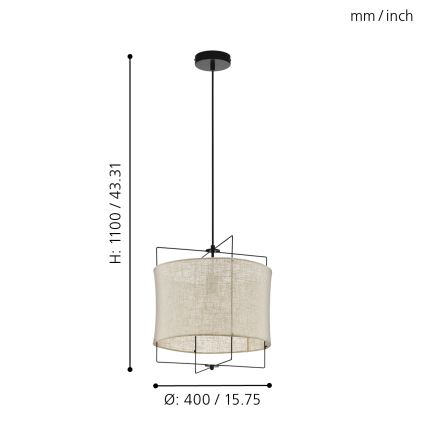 Eglo 79644 - Lühter BRIDEKIRK 1xE27/40W/230V