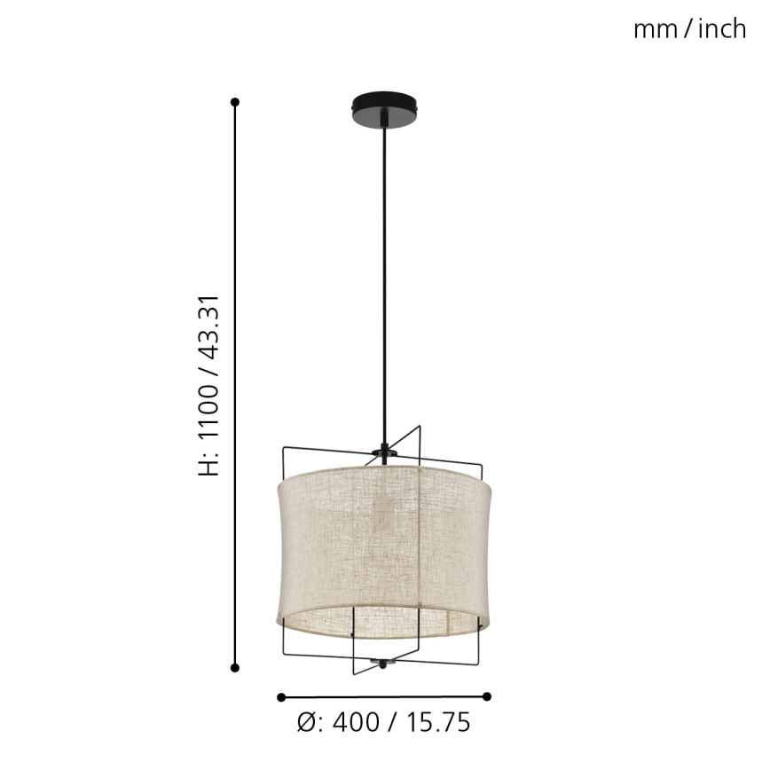 Eglo 79644 - Lühter BRIDEKIRK 1xE27/40W/230V