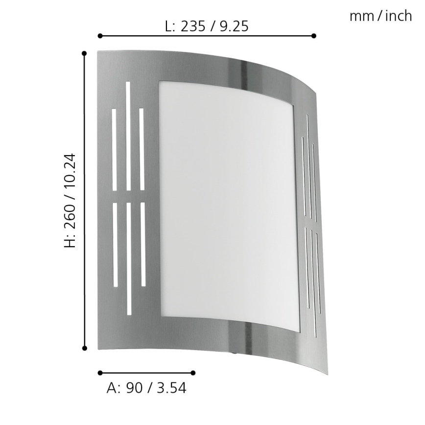 Eglo - Seinavalgusti õue 1xE27/15W/230V IP44