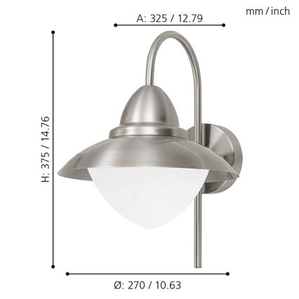 EGLO - LED Väli seinavalgusti 1xE27/8,5W - LED pirn TASUTA IP44 2700K