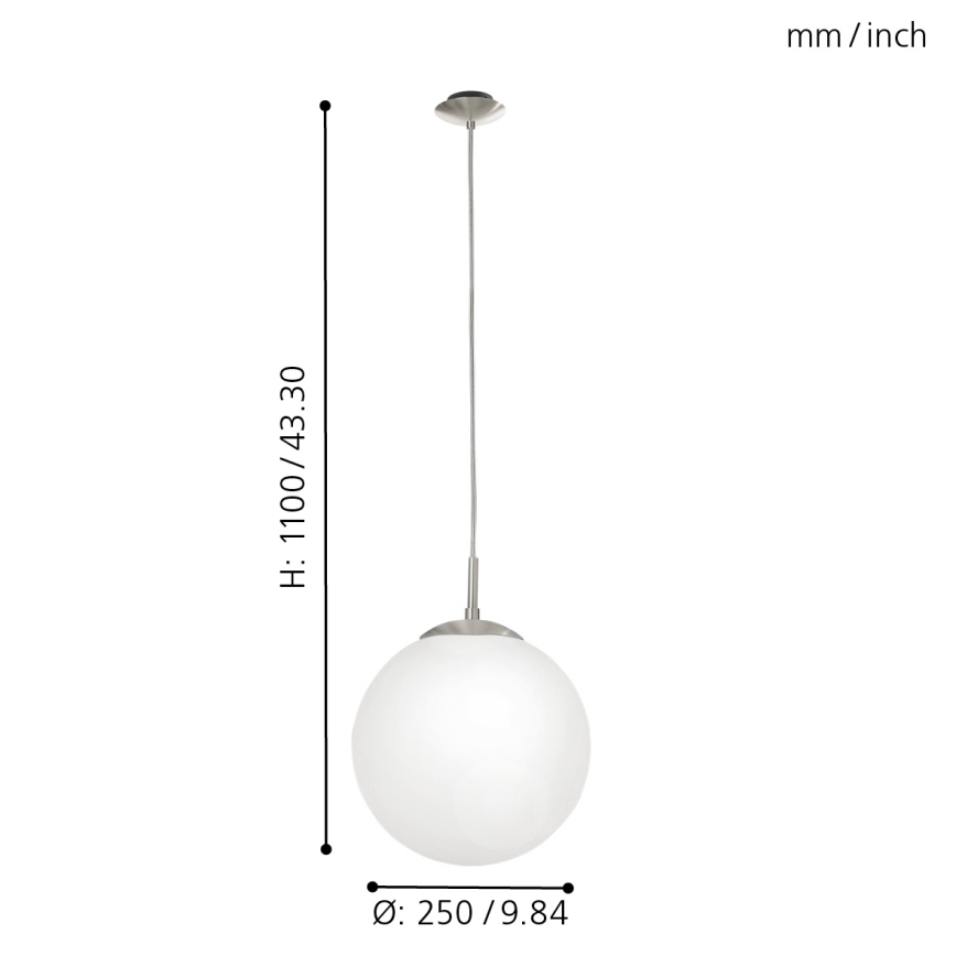 EGLO - Lühter 1xE27/60W/230V d. 25 cm valge
