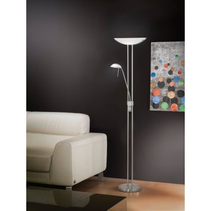 EGLO - Hämardatav põrandalamp BAYA 1xR7s/230W+1xG9/33W matt kroom