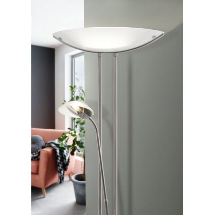 EGLO - Hämardatav põrandalamp BAYA 1xR7s/230W+1xG9/33W matt kroom