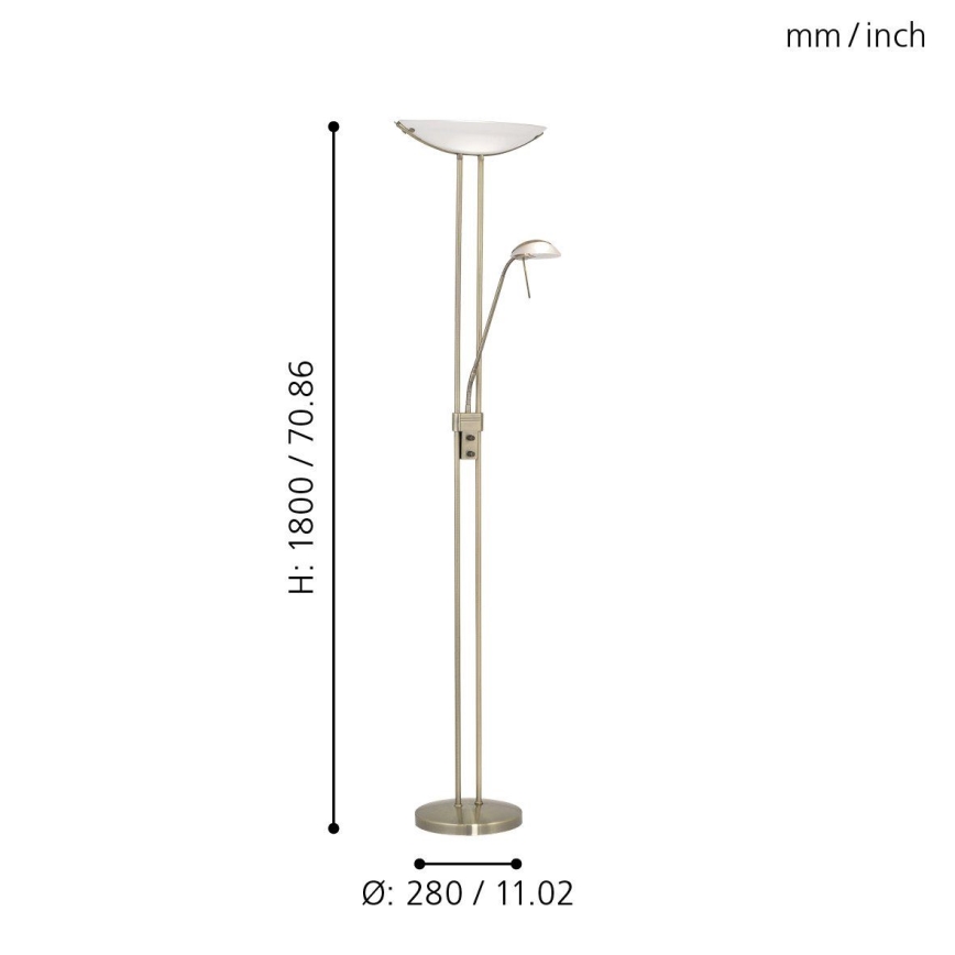 EGLO - Hämardatav põrandalamp BAYA 1xR7s/230W + 1xG9/33W pronks