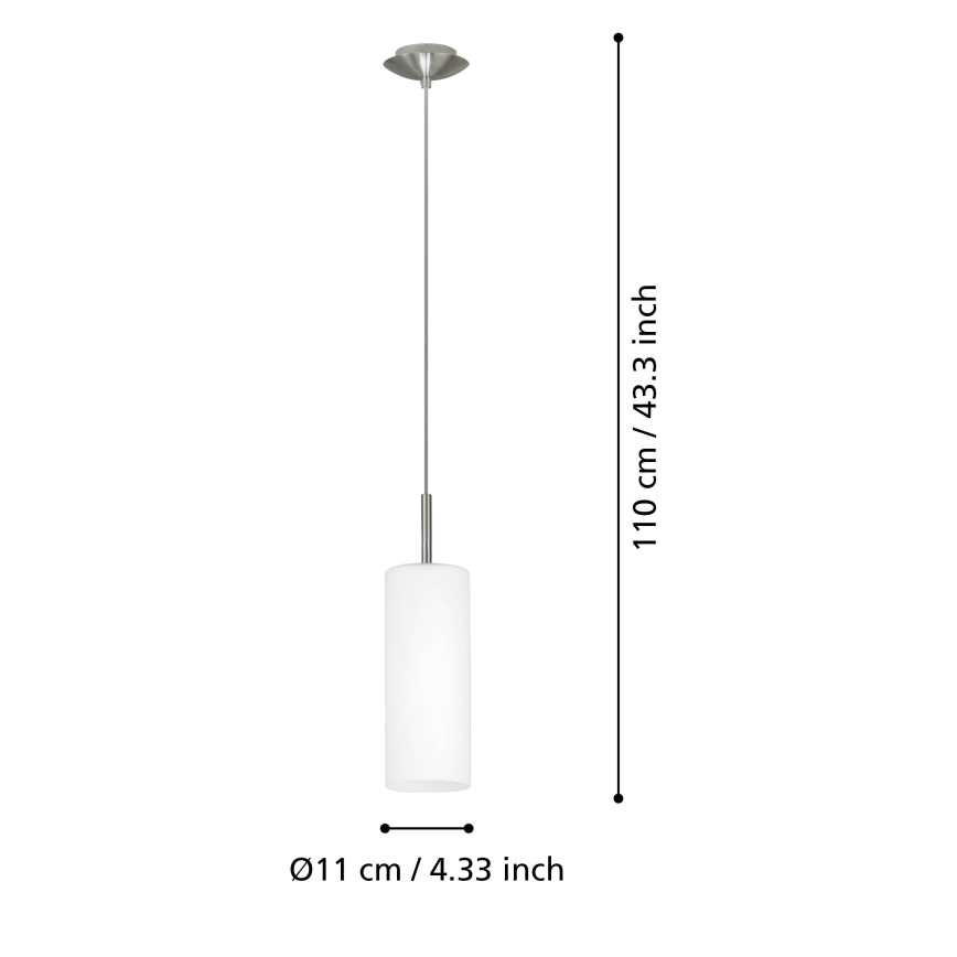 Eglo - juhtmega lühter 1xE27/60W valge