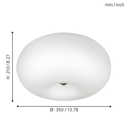 EGLO - Laevalgusti OPTICA 2xE27/60W/230V opaalklaas d. 35 cm
