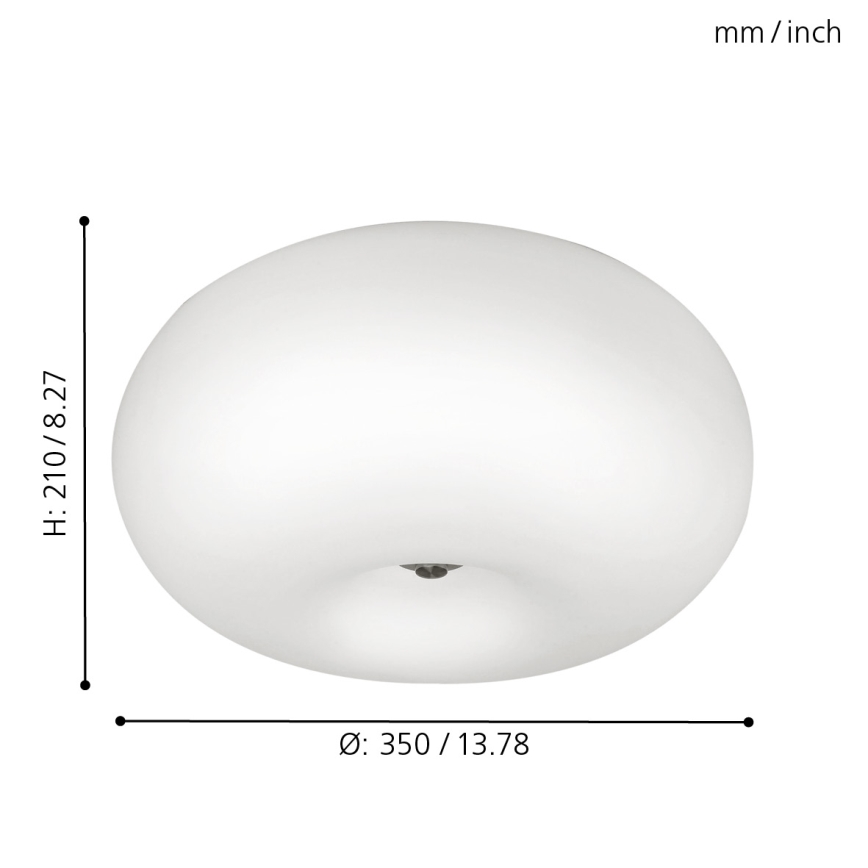 EGLO - Laevalgusti OPTICA 2xE27/60W/230V opaalklaas d. 35 cm