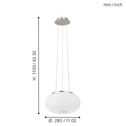 EGLO - Lühter OPTICA 2xE27/60W d. 28 cm