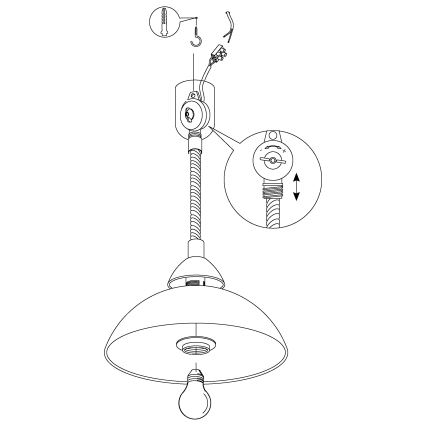 Eglo - Allatõmmatav lamp 1xE27/60W