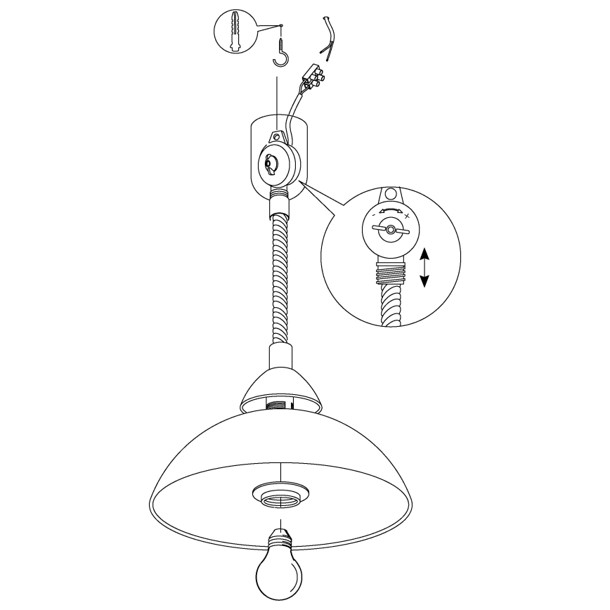 Eglo - Allatõmmatav lamp 1xE27/60W