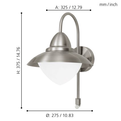 Eglo - Anduriga seinavalgusti õue 1xE27/60W IP44