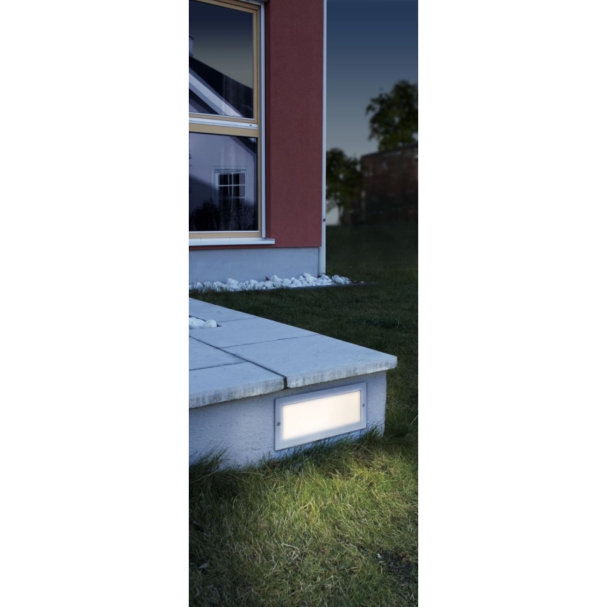 EGLO 88008 - Välisruumide süvistatav valgusti ZIMBA 1xE27/60W hõbedane/valge IP44