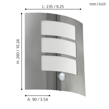 Eglo - Anduriga seinavalgusti õue 1xE27/15W/230V IP44