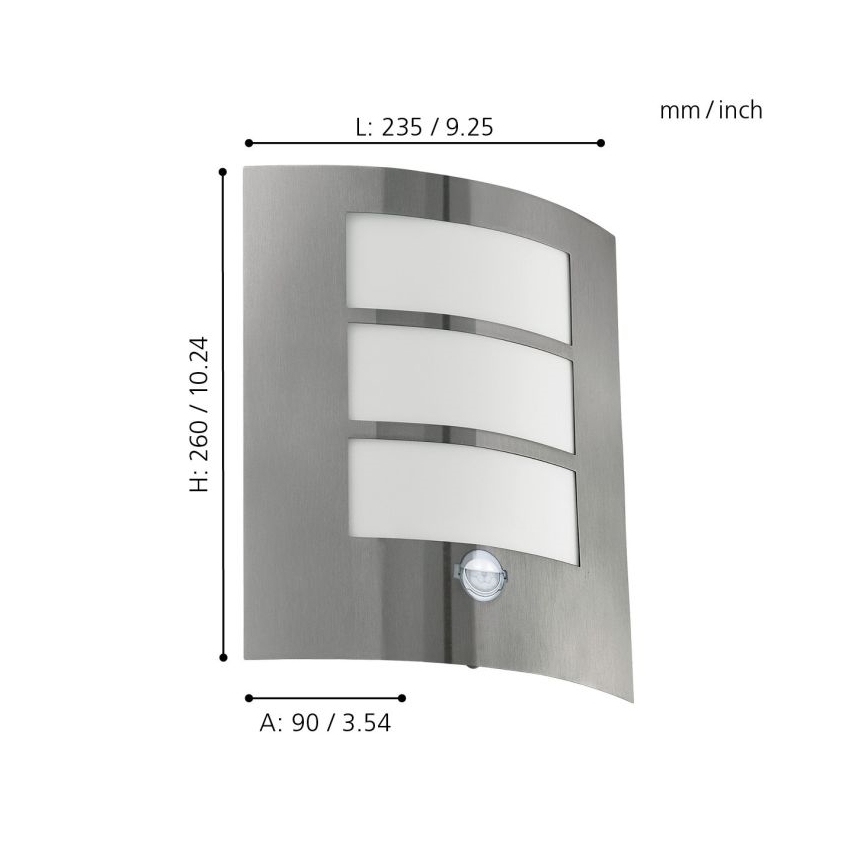 Eglo - Anduriga seinavalgusti õue 1xE27/15W/230V IP44
