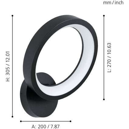 Eglo - LED RGBW Hämardatav seinavalgusti LED/16W/230V ZigBee