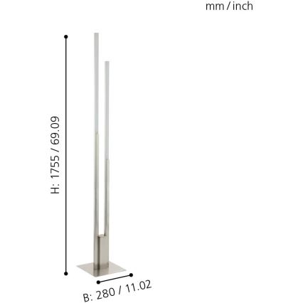 Eglo - LED RGBW Hämardatav põrandalamp LED/32W/230V ZigBee