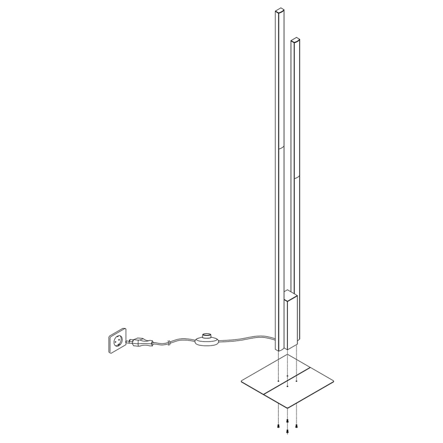 Eglo - LED RGBW Hämardatav põrandalamp 2xLED/16W/230V must ZigBee
