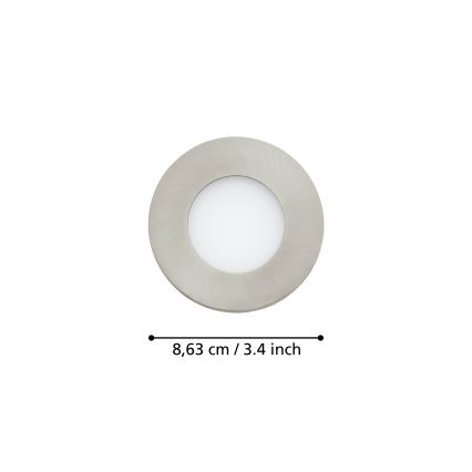 Eglo - 3-osaline LED hämardatav vannitoa valgusti FUEVA-Z 2,8W/230V IP44 läbimõõt 8,5 cm