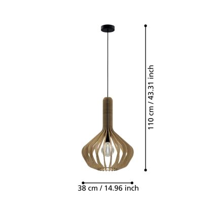 Eglo - Lühter 1xE27/40W/230V d. 38 cm beež