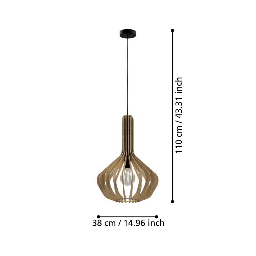 Eglo - Lühter 1xE27/40W/230V d. 38 cm beež