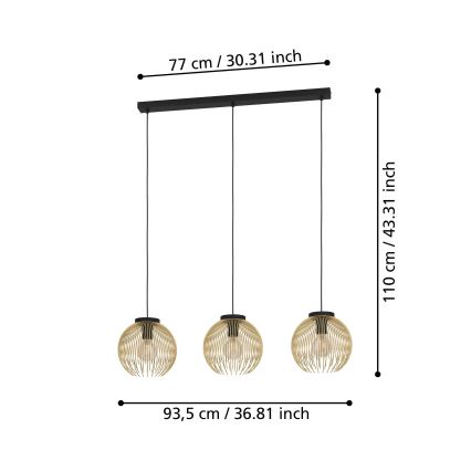 Eglo - Lühter 3xE27/40W/230V
