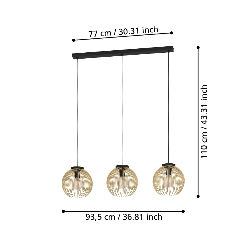 Eglo - Lühter 3xE27/40W/230V