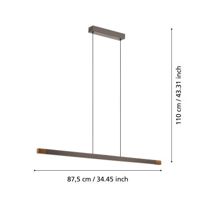 Eglo - LED Hämardatav lühter LED/18W/230V 3000K