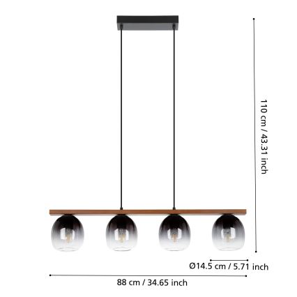 Eglo - Lühter 4xE27/40W/230V