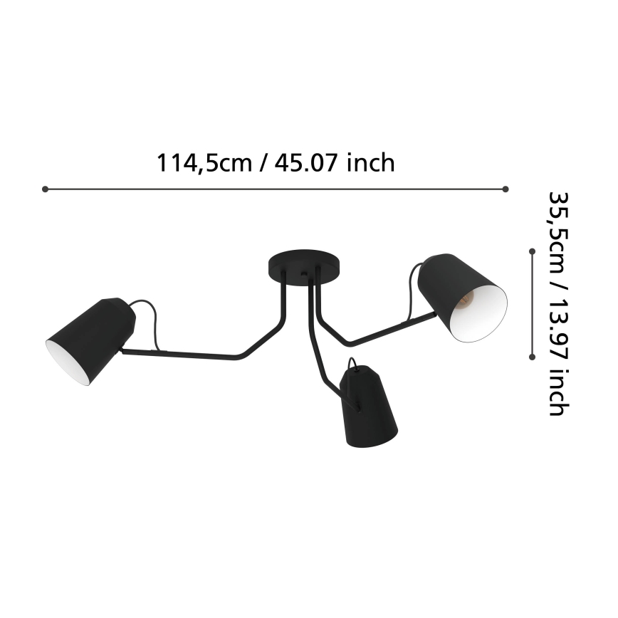 Eglo - Pinnale kinnitatav lühter 3xE27/25W/230V