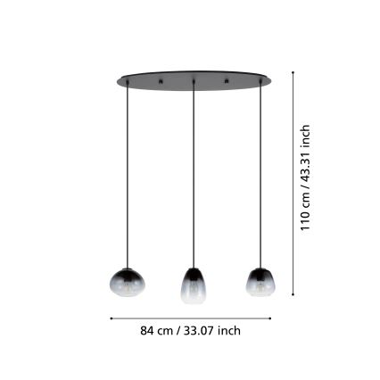 Eglo - Lühter 3xE27/40W/230V