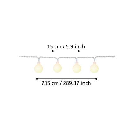 Eglo - LED Dekoratiivne väli valguskett 50xLED/0,066W/4,5V IP44