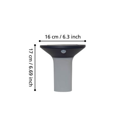 Eglo - LED päikesepaneeliga välisvalgusti anduriga 6xLED/0,03W/3,7V IP44